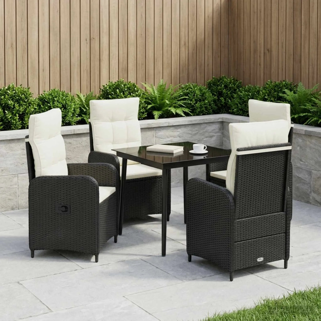 Set Tavolo da Salotto 5 pz Nero e Bianco Crema 3422451