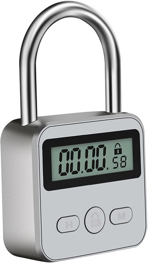 Timer di Metallo per Serie di Slot - Orologio Digitale con LCD - Regolabile fino a 99 Ore - Ricaricabile - Per Autocontrollo & Sicurezza