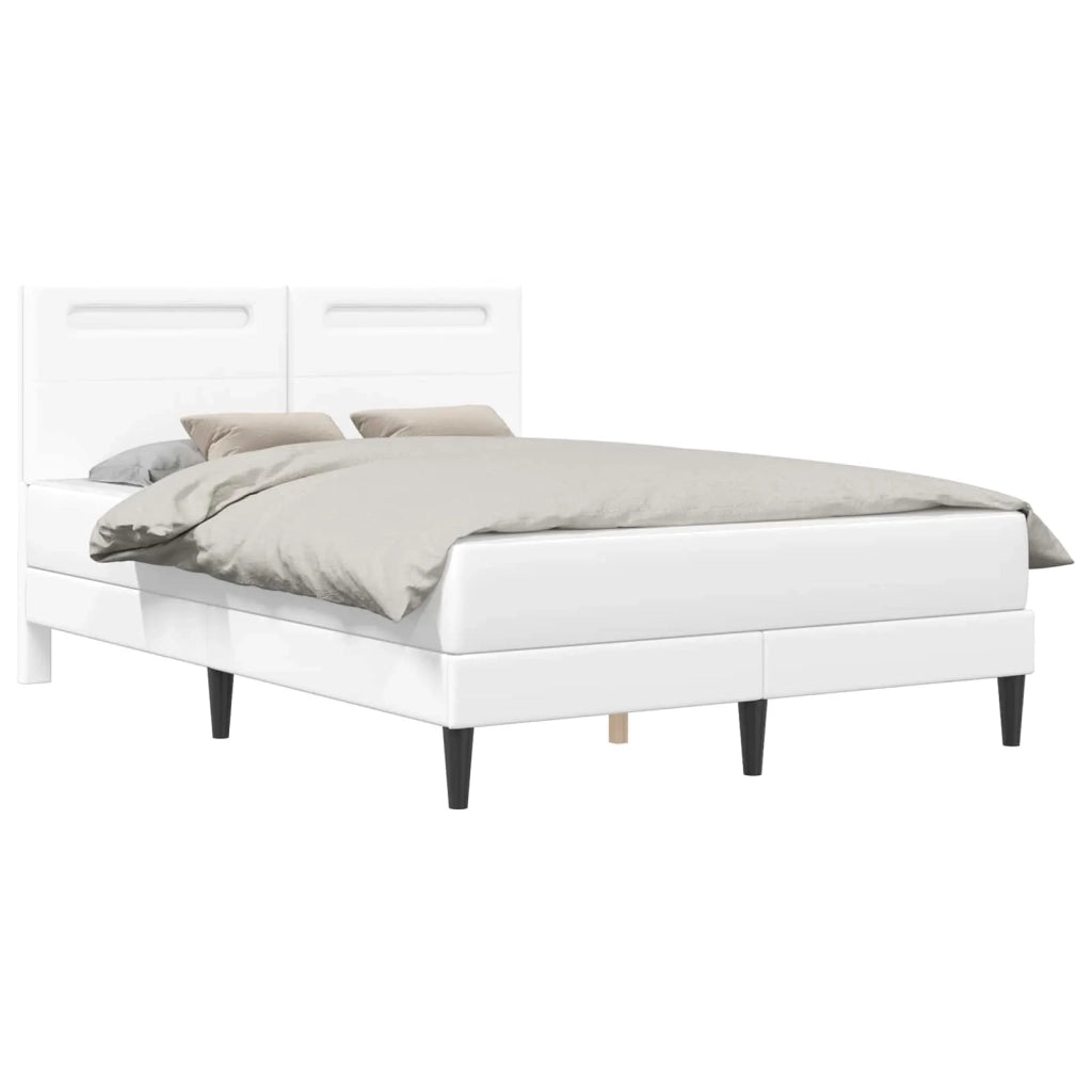 Struttura del letto con testiera Bianco 140 x 200 cm Similpelle