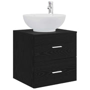 Mobile Lavabo | Armadio Lavabo da Parete Rovere Nero 49,5 x 44,5 x 66,5 cm