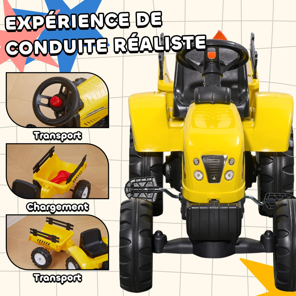 Trattore Giocattolo con Rimorchio ¨C Minimal ¨C Giallo