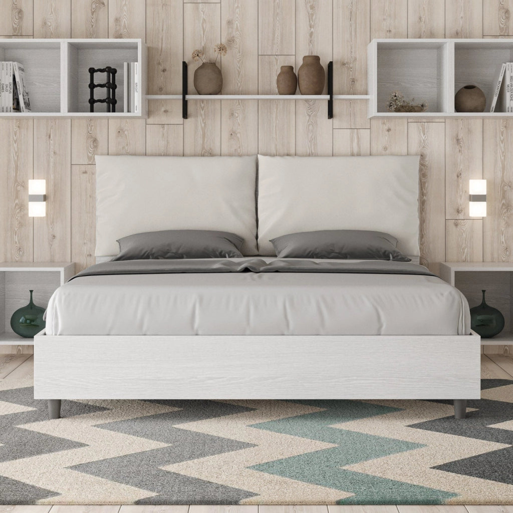 Letto Matrimoniale 160x190 cm con Rete Antea Egos Bianco