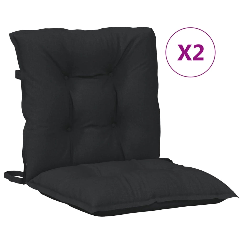 Set di Cuscini per Sedia Bassa 2 pcs Melange Nero