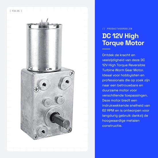Motore elettromeccanico a ingranaggi a vite a turbina - 12V - Alta coppia - Blocco automatico - Asse a forma di D - Struttura in metallo robusto - Potenza aumentata del 30% - Motore elettrico