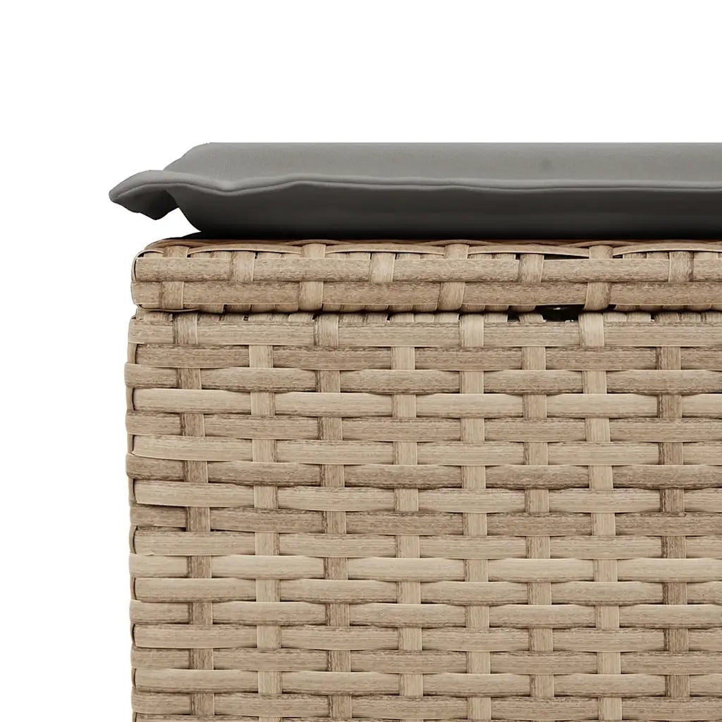 Set Divano da Giardino 2 pz | Set Salotto da Giardino con Cuscini Beige Polyrattan Acacia
