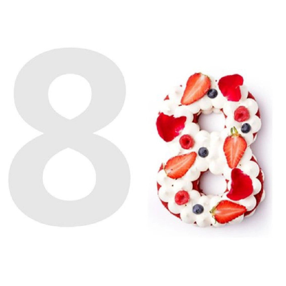 Trade Shop - Stampo Torte Dolci A Forma Di Numero 8 10 Pollici Strumento Taglio Stencil 55527 -