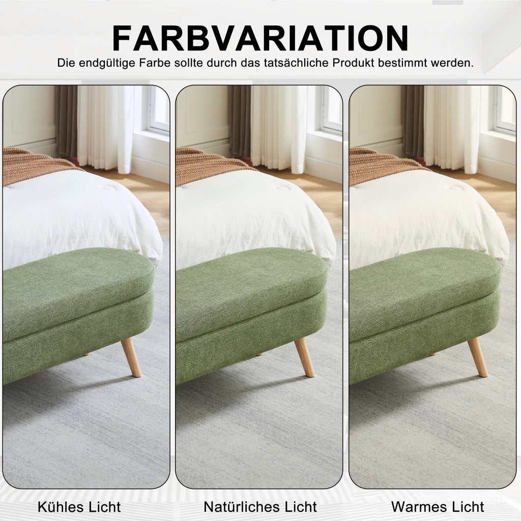 PANCA Contenitore 110 cm in Chenille Verde