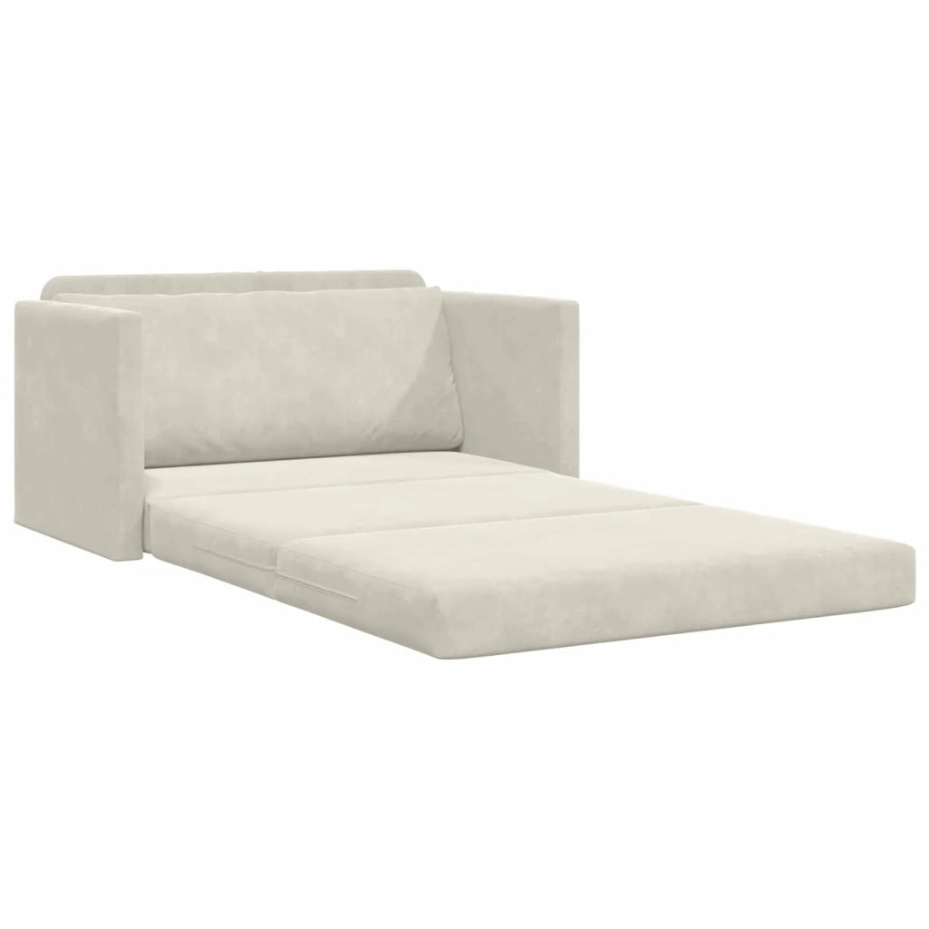 Divano letto Crema 124 x 71 x 78 cm Velluto 4106708