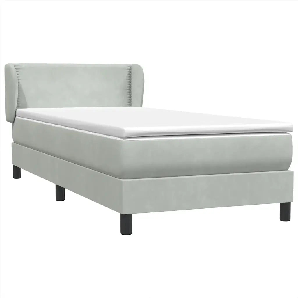 Giroletto a Molle con Materasso Grigio Chiaro 80x210 cm Velluto 3317421