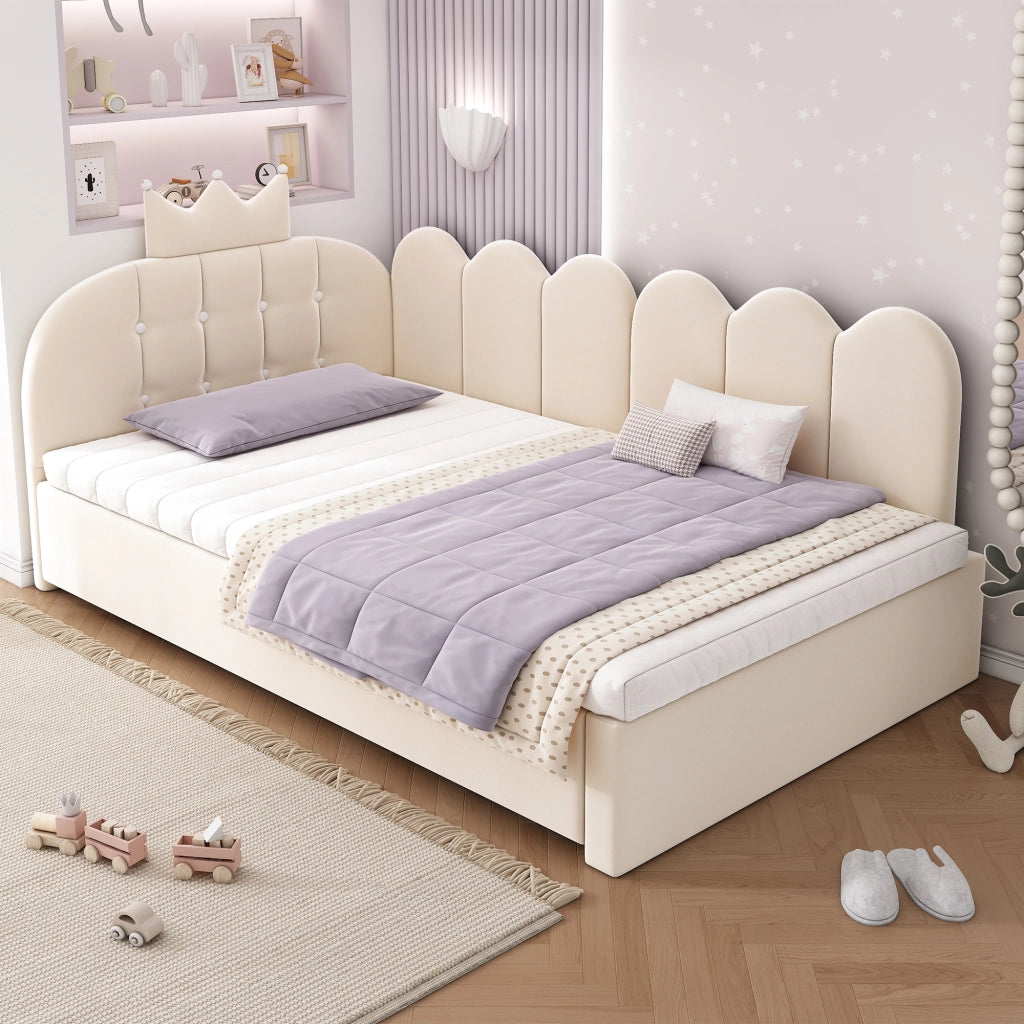 LETTO Divano con letto estraibile 90x200 cm velluto beige