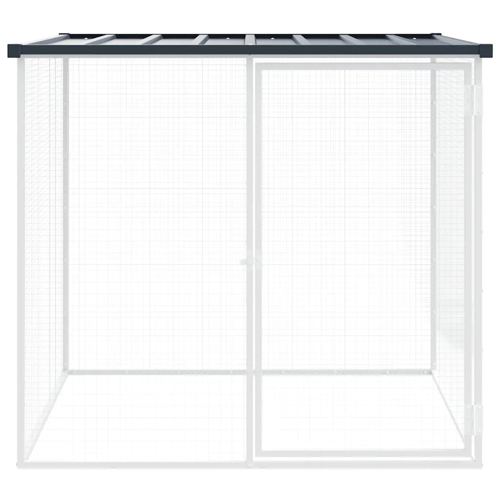 Gabbia Polli con Tetto Antracite 103x98x90 cm Acciaio Zincato 172337