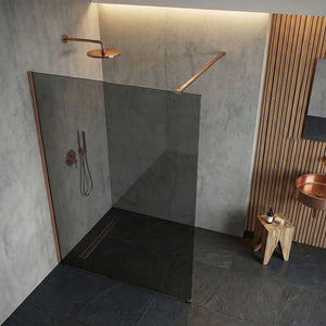 Parete Doccia Rea Flexi Grey / Brush Copper 130