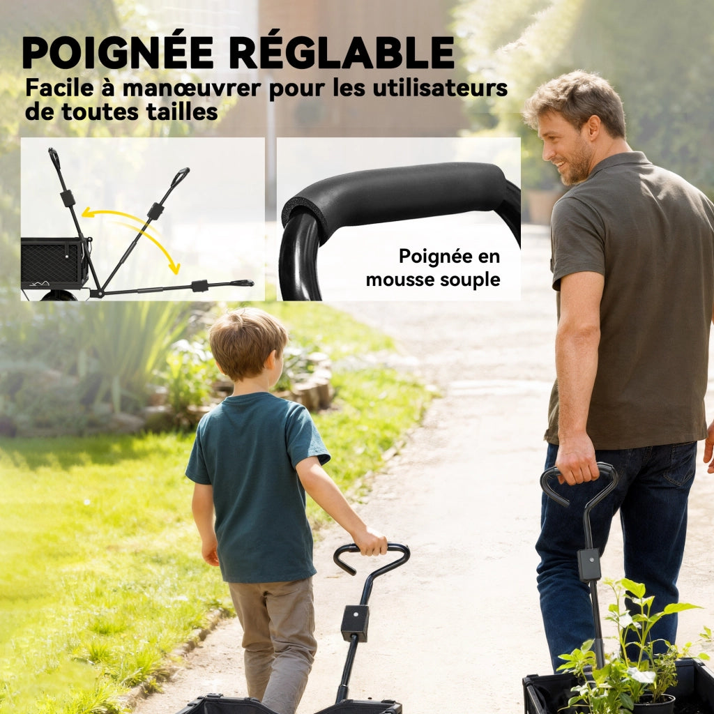Carrello da giardino ¨C zephmum ¨C 300 kg, nero