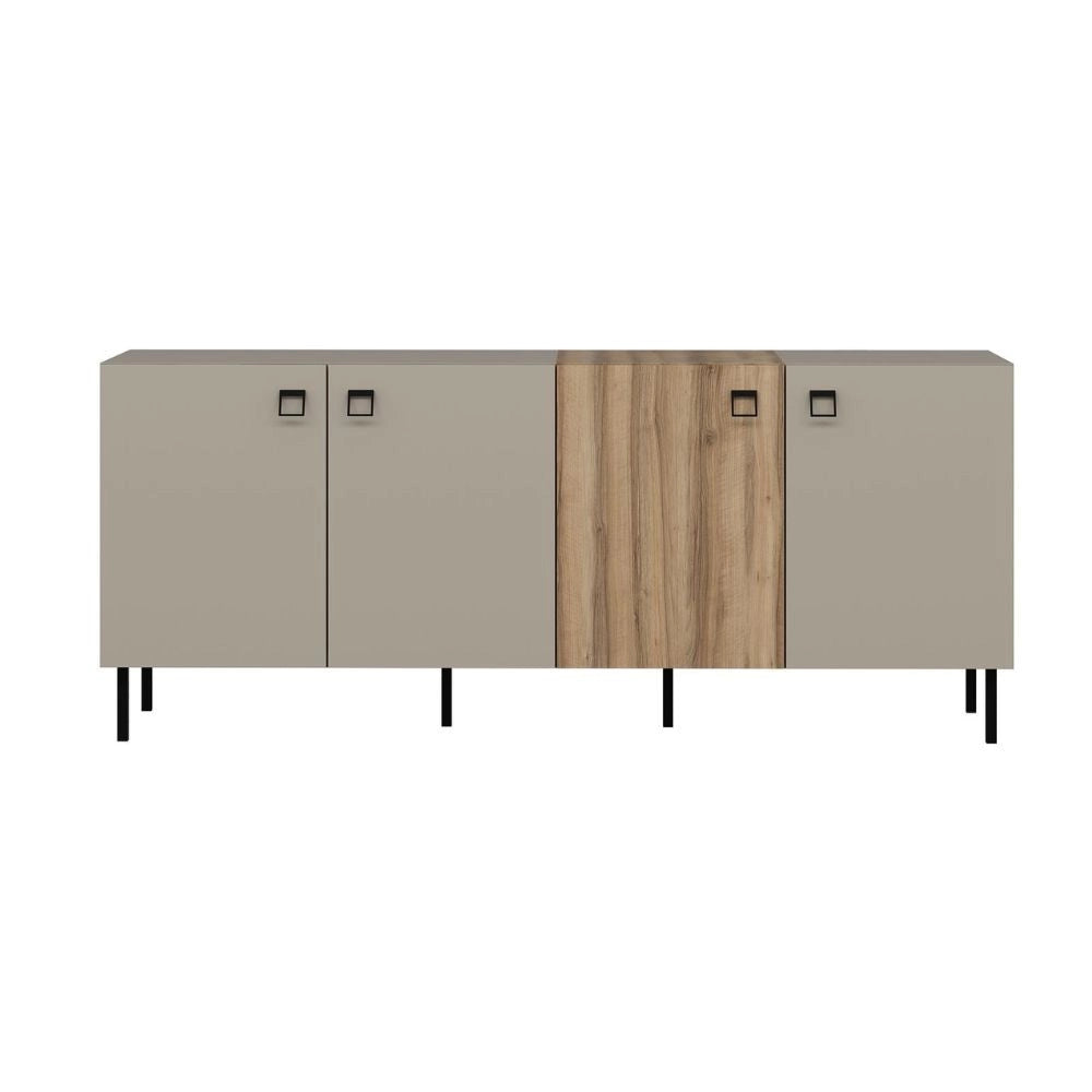 Madia Mila cashmere e rovere 180x47x75H – Eleganza e contrasto per un living raffinato