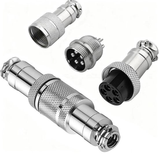 Connettore a 5 pin per aviazione GX12 2pz - Connettori metallici per diverse applicazioni