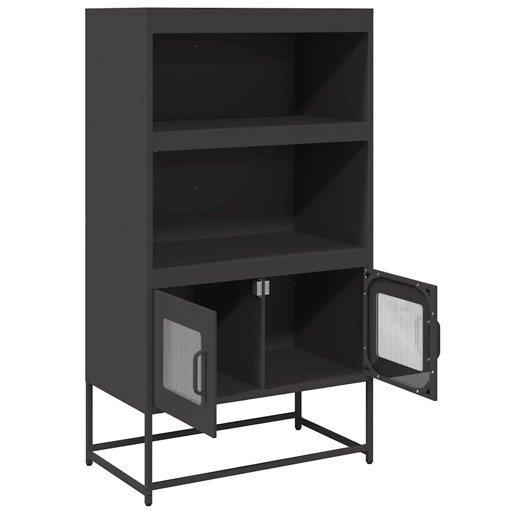 Credenza Nera 68x39x123 cm in Acciaio