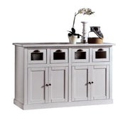 Madia credenza 4 porte 4 cassetti legno bianco 130x50x86 - Mobili 2G