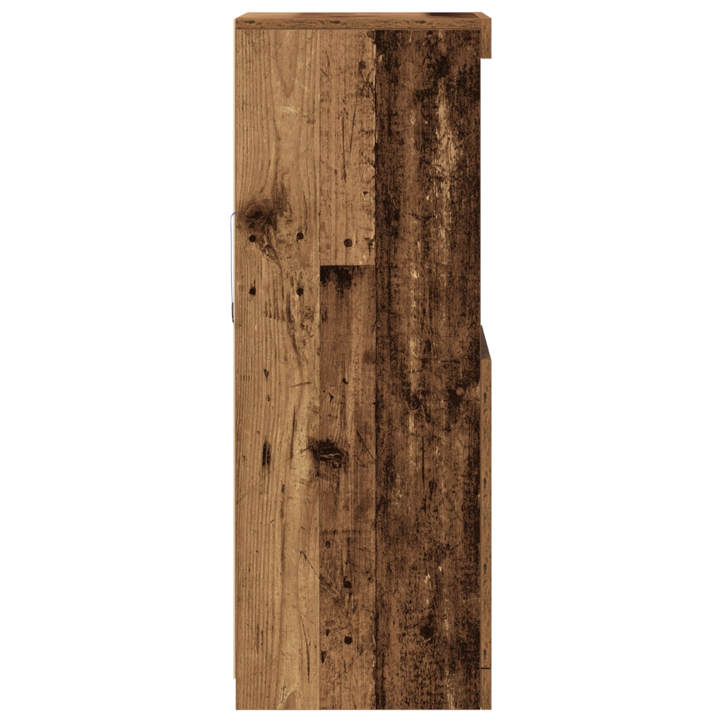 Sideboard  con luci LED Legno Antico 41x37x100 cm