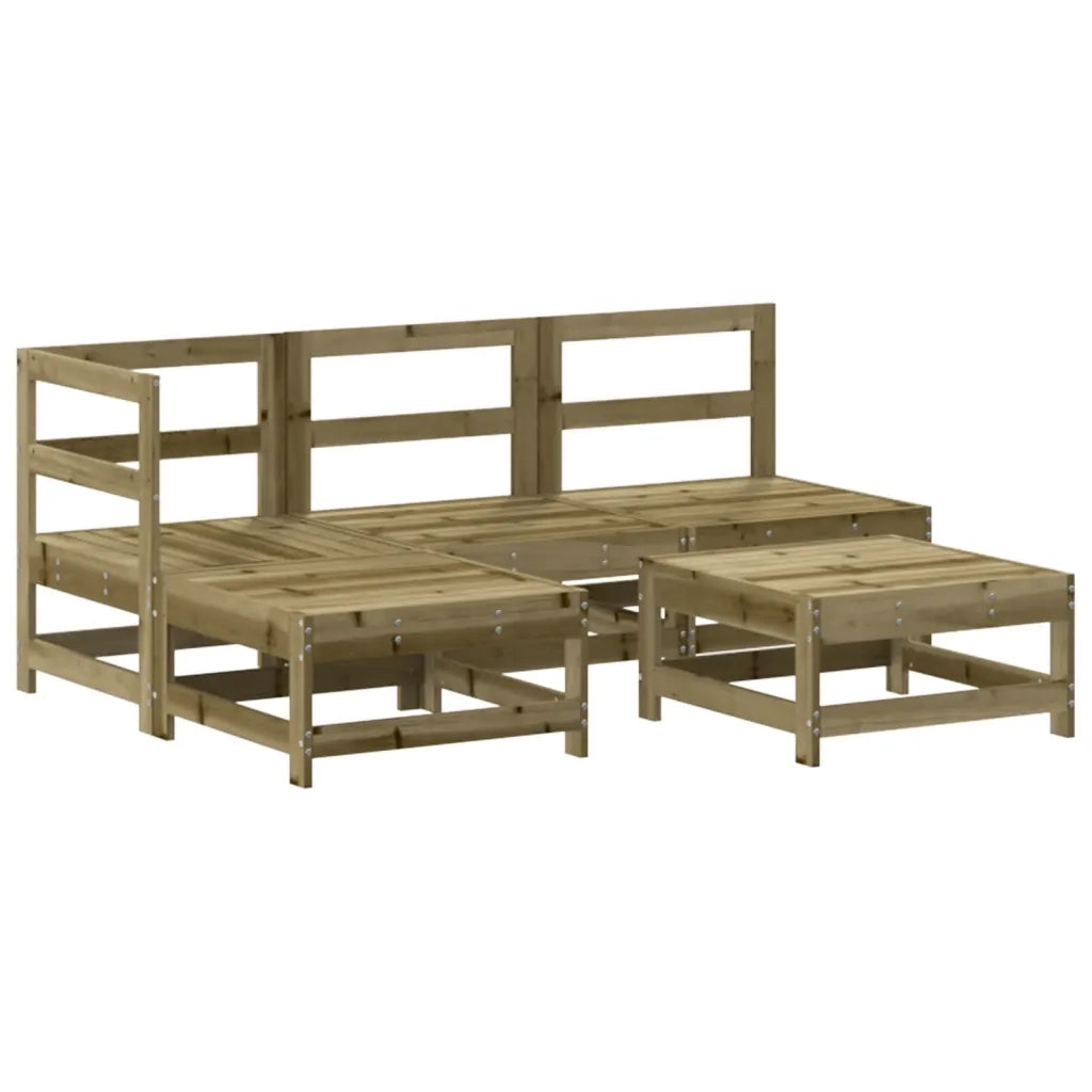Set Divani da Giardino 5pz con Cuscini Legno Impregnato di Pinocod mxl 124475