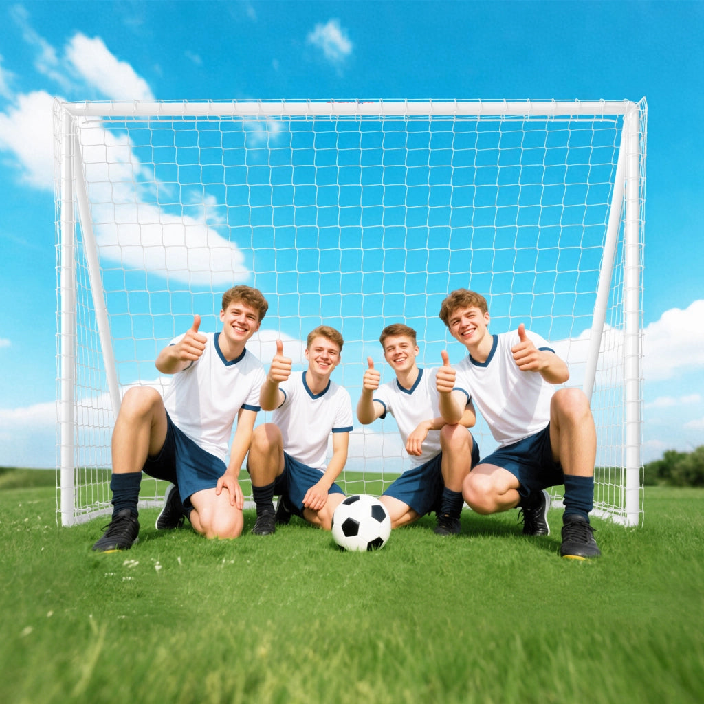 Set da calcio con rete ¨C zephmum ¨C PVC 2.4x1.8m bianco
