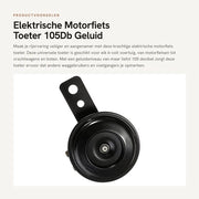 Altoparlante Elettrico per Motocicletta - 105Db - Impermeabile e Sicuro - Nero - Adattamento Universale - Ideale per Veicoli