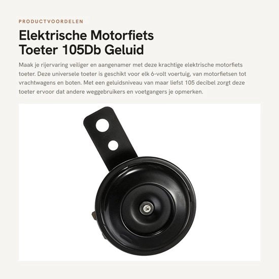 Altoparlante Elettrico per Motocicletta - 105Db - Impermeabile e Sicuro - Nero - Adattamento Universale - Ideale per Veicoli