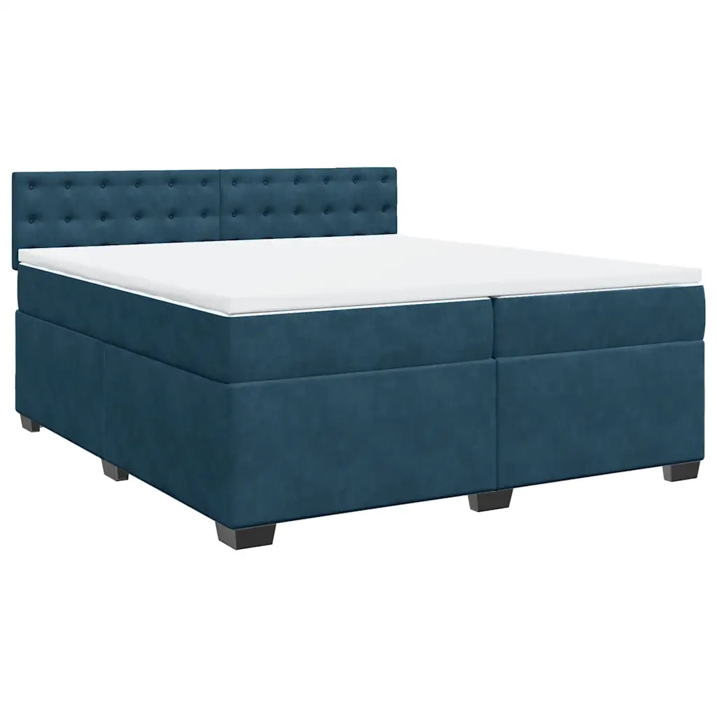 Giroletto a Molle con Materasso Blu 200x200 cm in Velluto 3288718