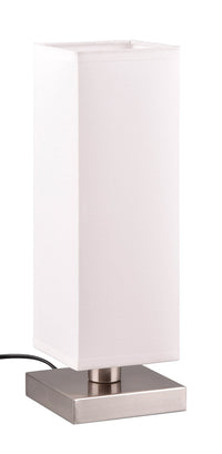 Lampada da Tavolo da Interno Attacco E14 in Metallo Nichel Satinato