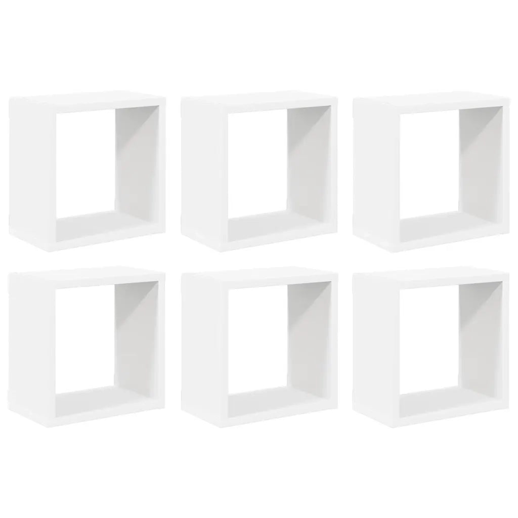 Mensole Parete a Cubo 6 pz Bianche 26x15x26 cm 807027
