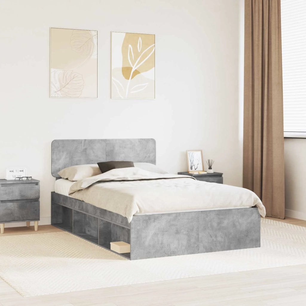 Struttura del letto Calcestruzzo 120 x 190 cm Pino massello 3412108