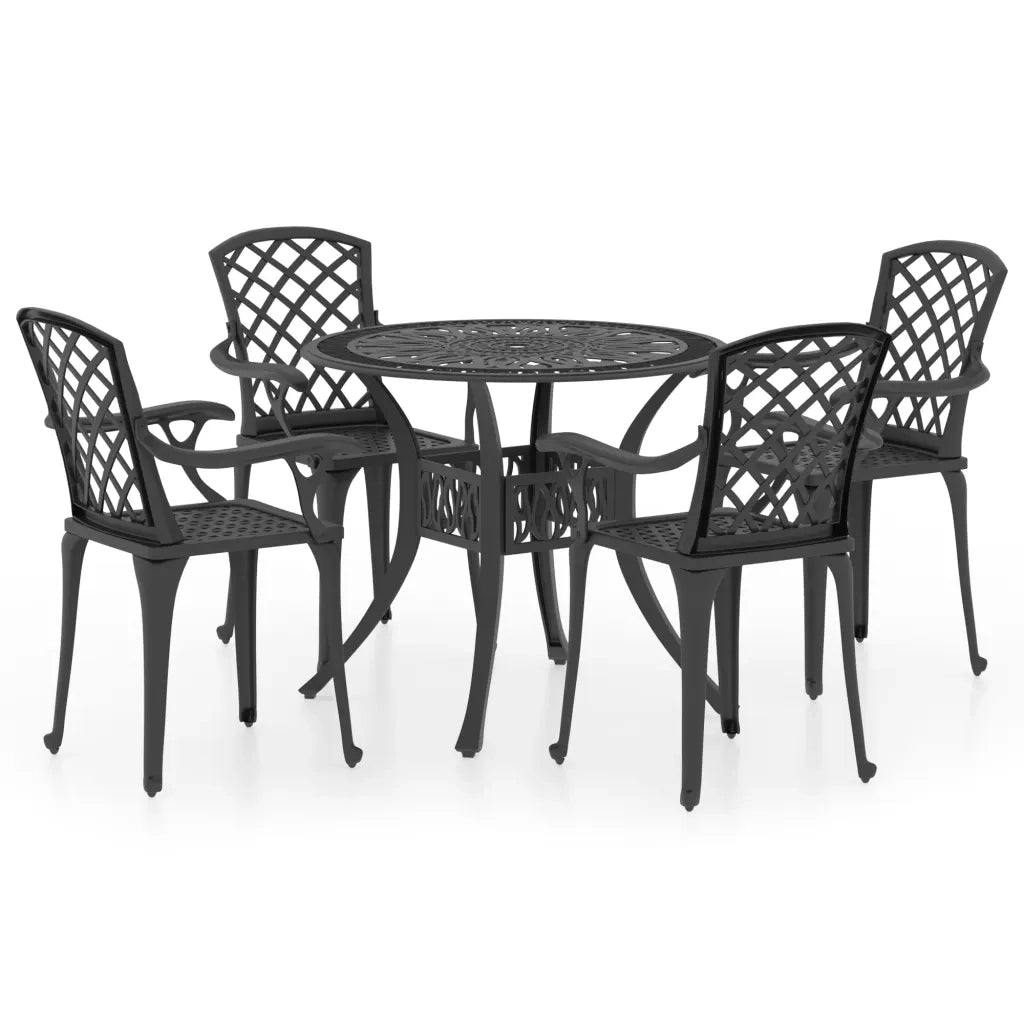 Set da Bistrot 5 pz in Alluminio Pressofuso Nero cod mxl 37788