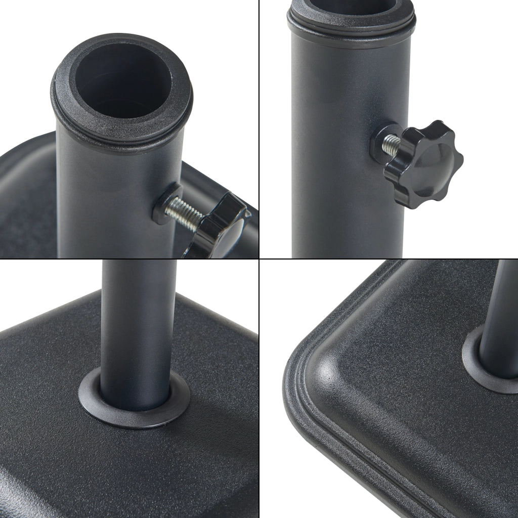 Piedistallo Biccari per Ombrellone Blocco di Cemento 35x35x4,5 cm Nero casa.pro