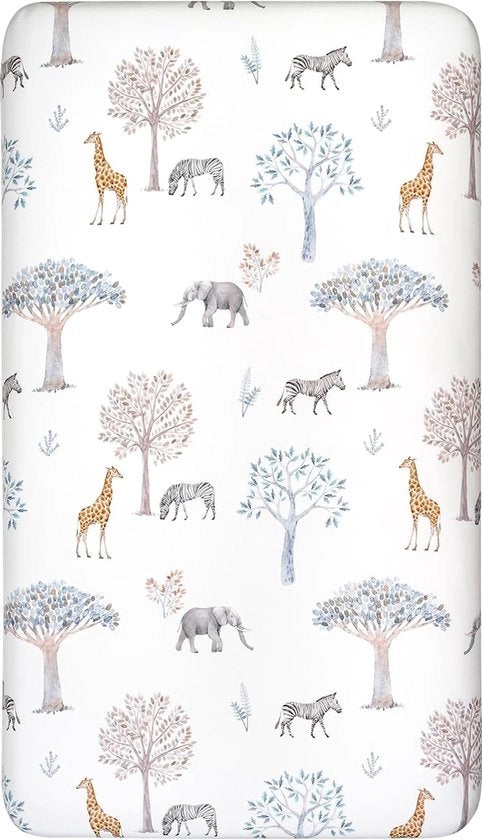 140 x 70 cm lenzuolo per lettino, protezione per materasso 1 pacchetto, 100% microfibra Oeko-tex 100 lenzuolo per neonati, lenzuolo per lettino facile da pulire (Jungle)