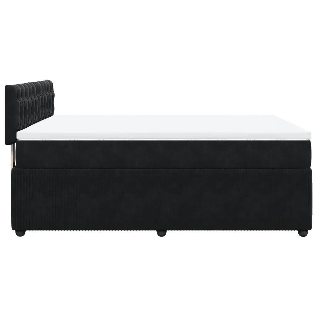 Giroletto a Molle con Materasso Nero 140x200 cm in Velluto 3287766
