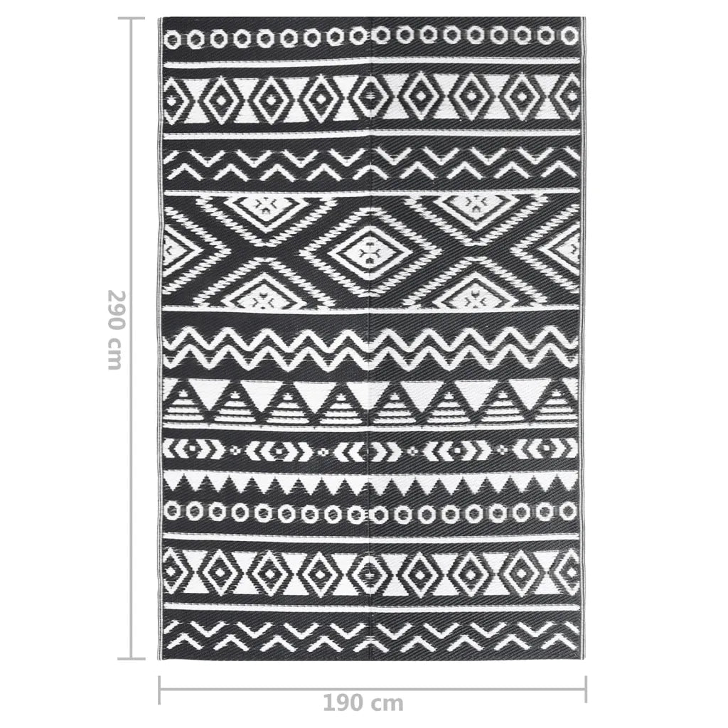 Tappeto da Esterni ARAKIL Nero 190x290 cm in PP CFW2990661