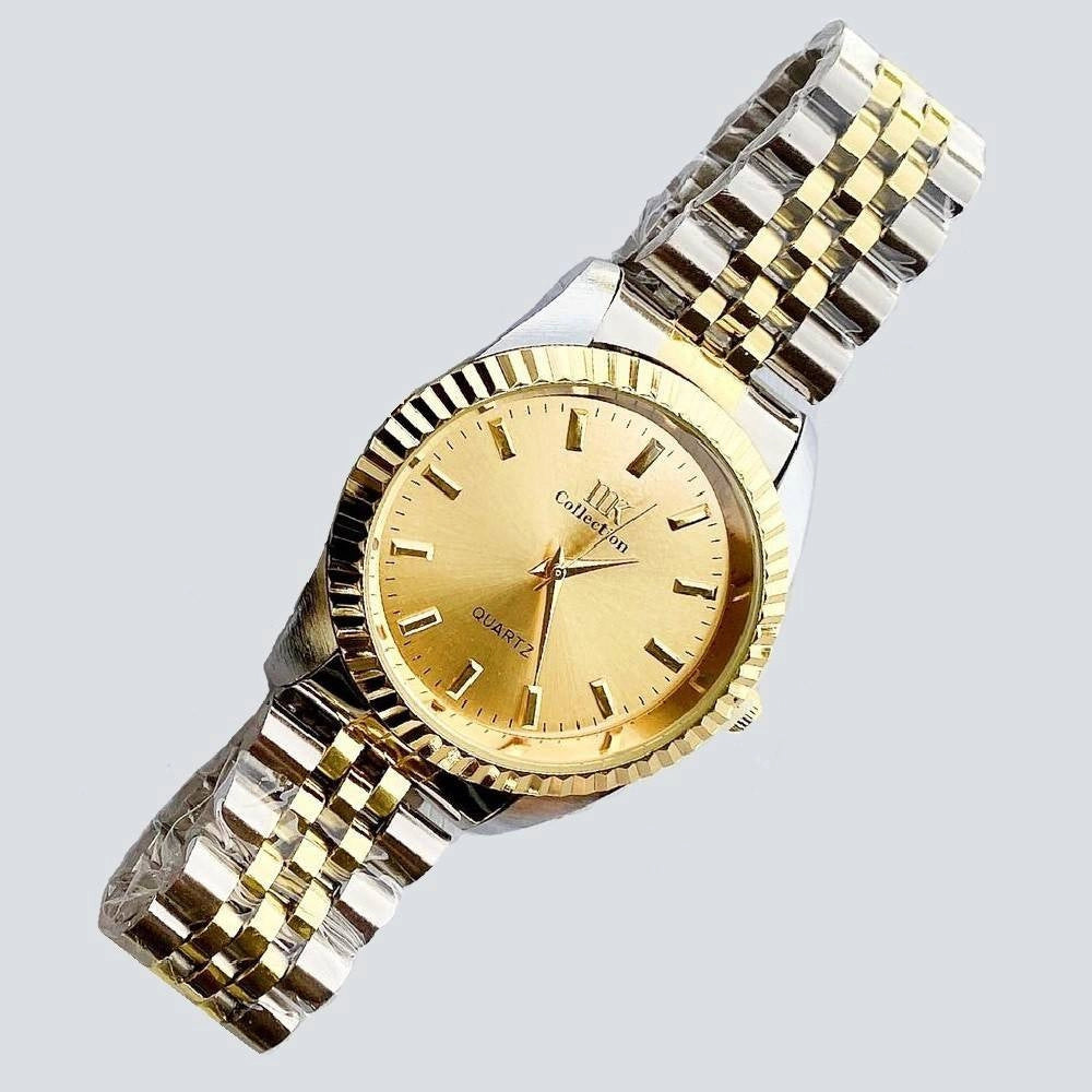 Trade Shop - Orologio Da Polso Ik Collection Silver Dorato Analogico Quarzo Quadrante Dorato -