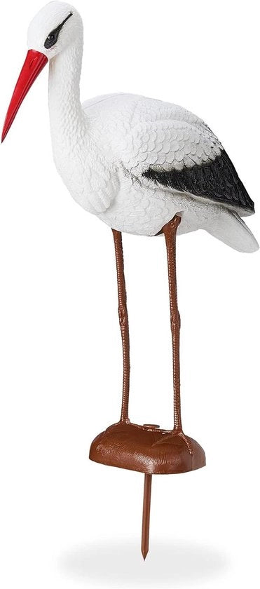 Statua di Giardino Repellente Storno Airone Natale 80 x 22 x 64 cm Bianco/Rosso