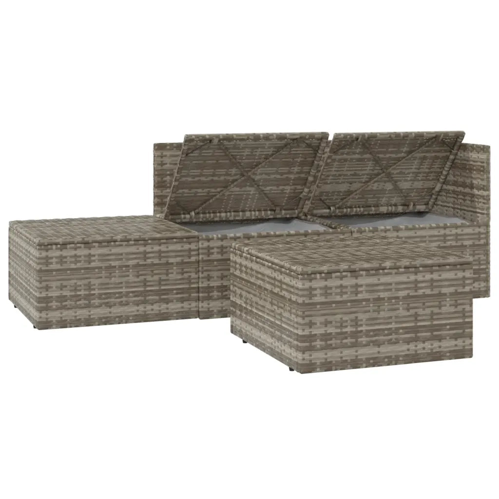 Set Divani da Giardino 4 pz con Cuscini in Polyrattan Grigio 318676
