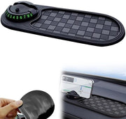 Mat antislip multifunzionale per auto con supporto per smartphone 360° girevole, accessori per auto con supporto per smartphone e numero di parcheggio per smartphone, supporto per chiavi.
