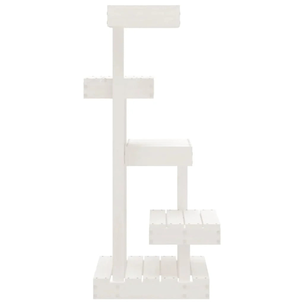 Tiragraffi per gatti torre per arrampicata giocattolo tiragraffi piattaforma per arrampicata bianco 45,5 x 49 x 103 cm legno di pino massiccio bianco 02_0022747