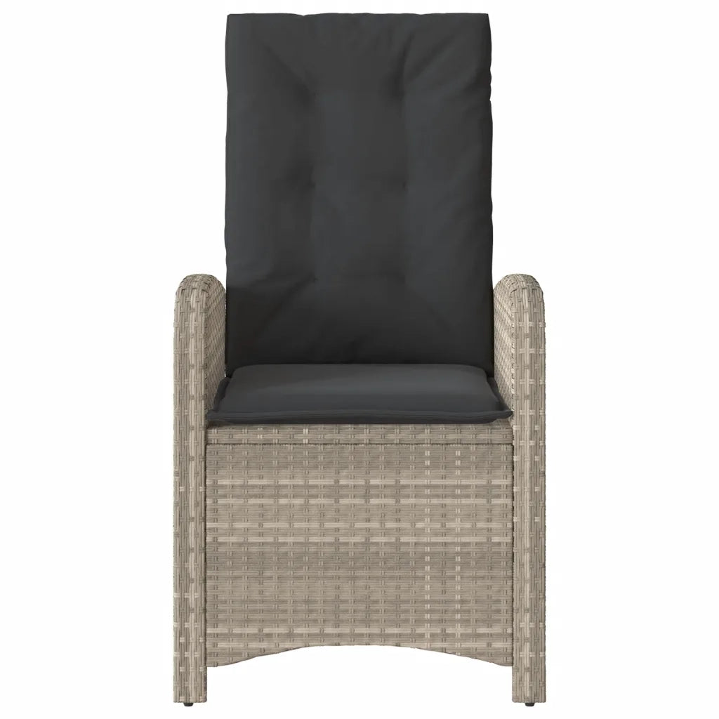 Set da BistrÃ² 3 pz con Cuscini Grigio Chiaro in Polyrattan