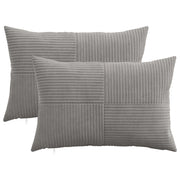 Federa 2 pcs ALMELO Grigio Chiaro 50 x 75 cm corduroy 915109