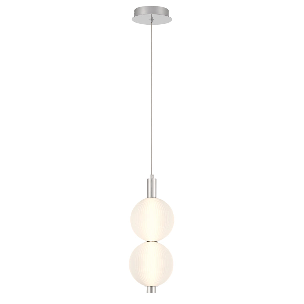 Sospensione Quintiesse Palmas LED 20W sfere bianche cromo