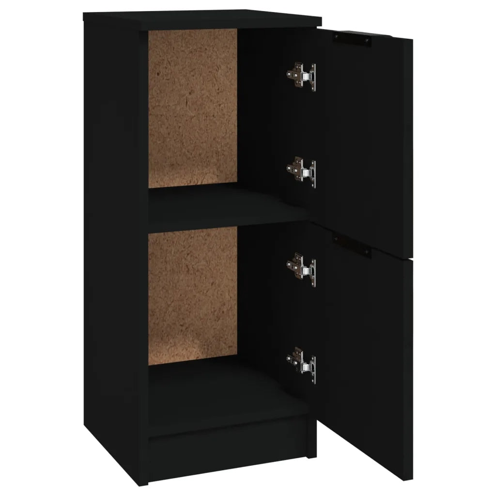 Credenze 2 pz Nere 30x30x70 cm in Legno Multistrato