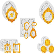 Fotolijst in stile vintage con rilievo - Mould per dolci in silicone - 5 pezzi - Dispositivi per cioccolato/zucchero - Alta resistenza a temperatura - Disegno tridimensionale - Mould per dolci