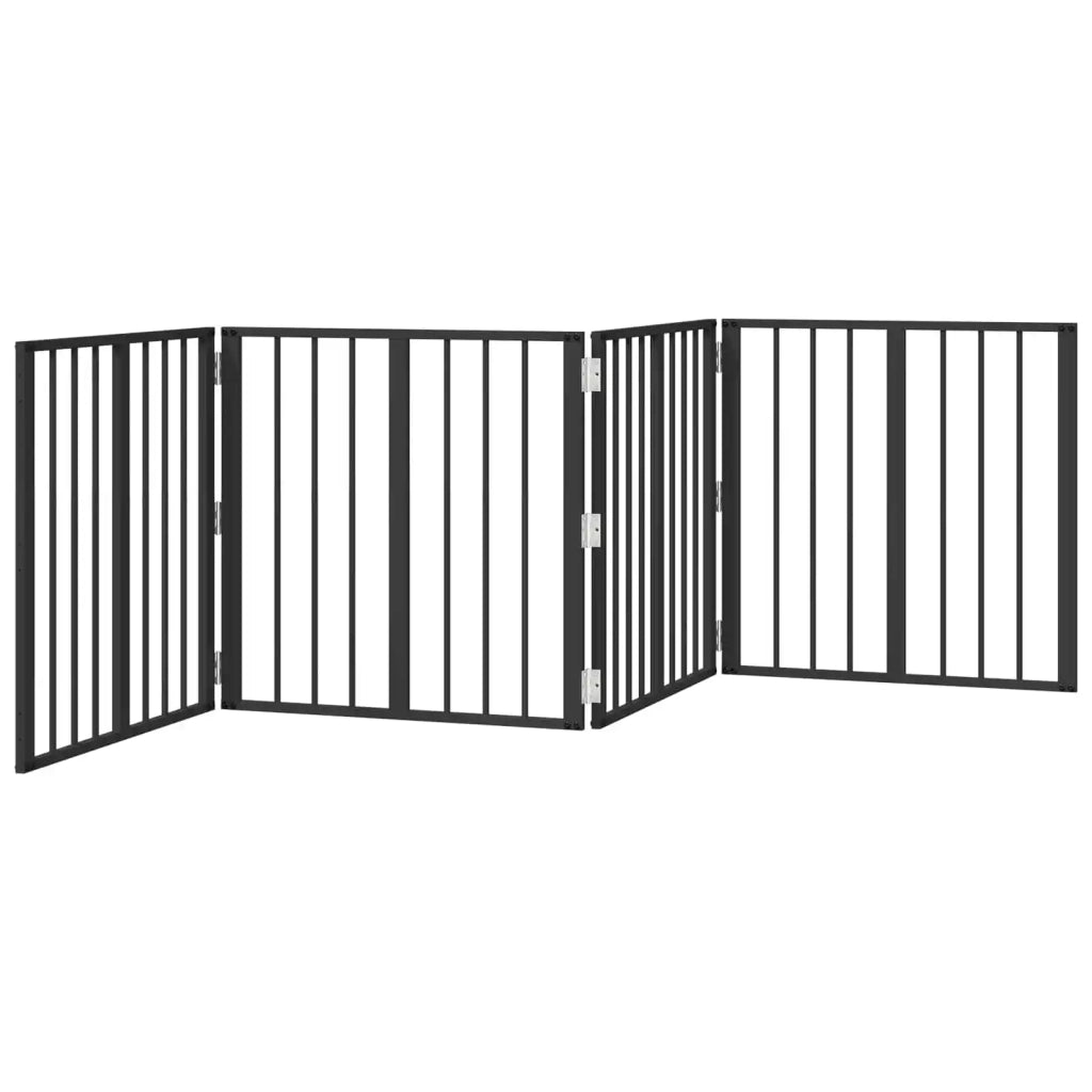 Cancello per cani 4 pcs Nero 60 x 60 cm Acciaio zincato 892020