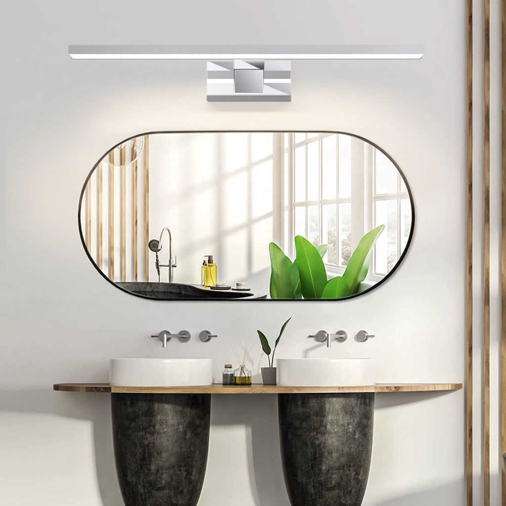 ZMH Lampada da Specchio per Bagno LED 12W a Parete Luce Neutra 4000K 60cm Moderna Cromata per Specchio Armadio
