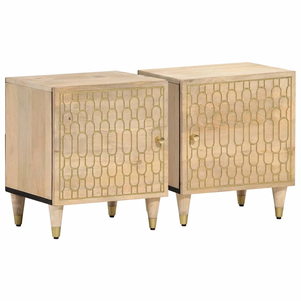 Comodini 2pz 40x33x46 cm in Legno Massello di Mangocod mxl 115868