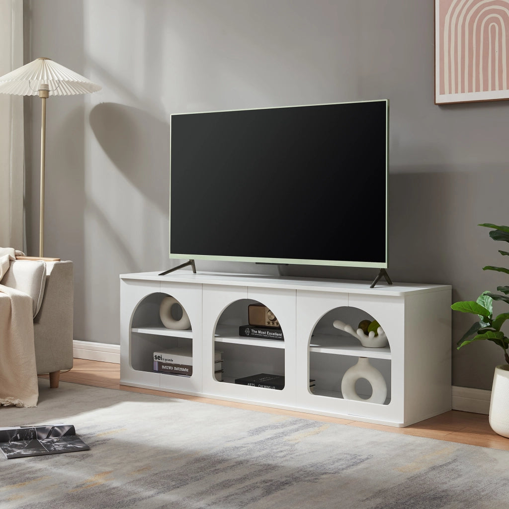 Mobile Porta TV Trorhun con Ripiano 140 x 38 x 48 cm - Bianco [en.casa]