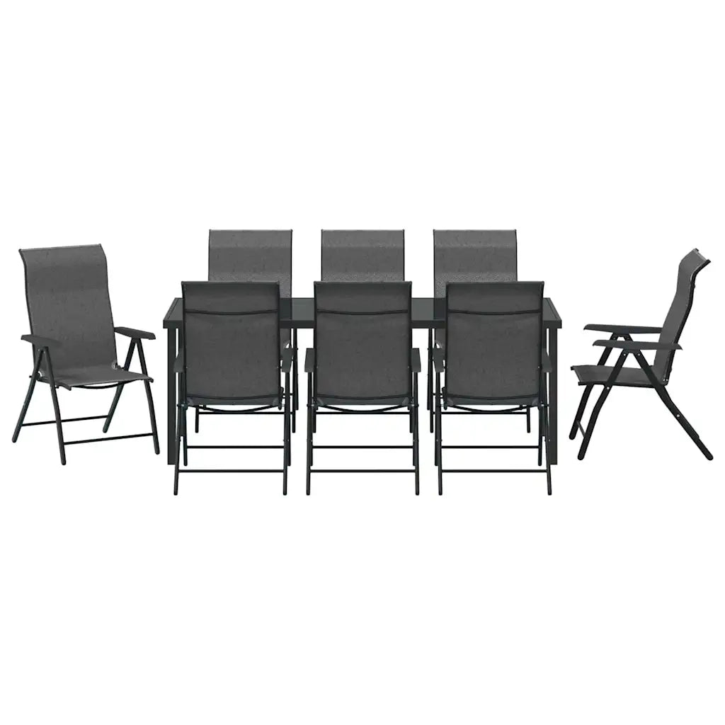 Set da Pranzo per Giardino 9 pcs Grigio 3379281